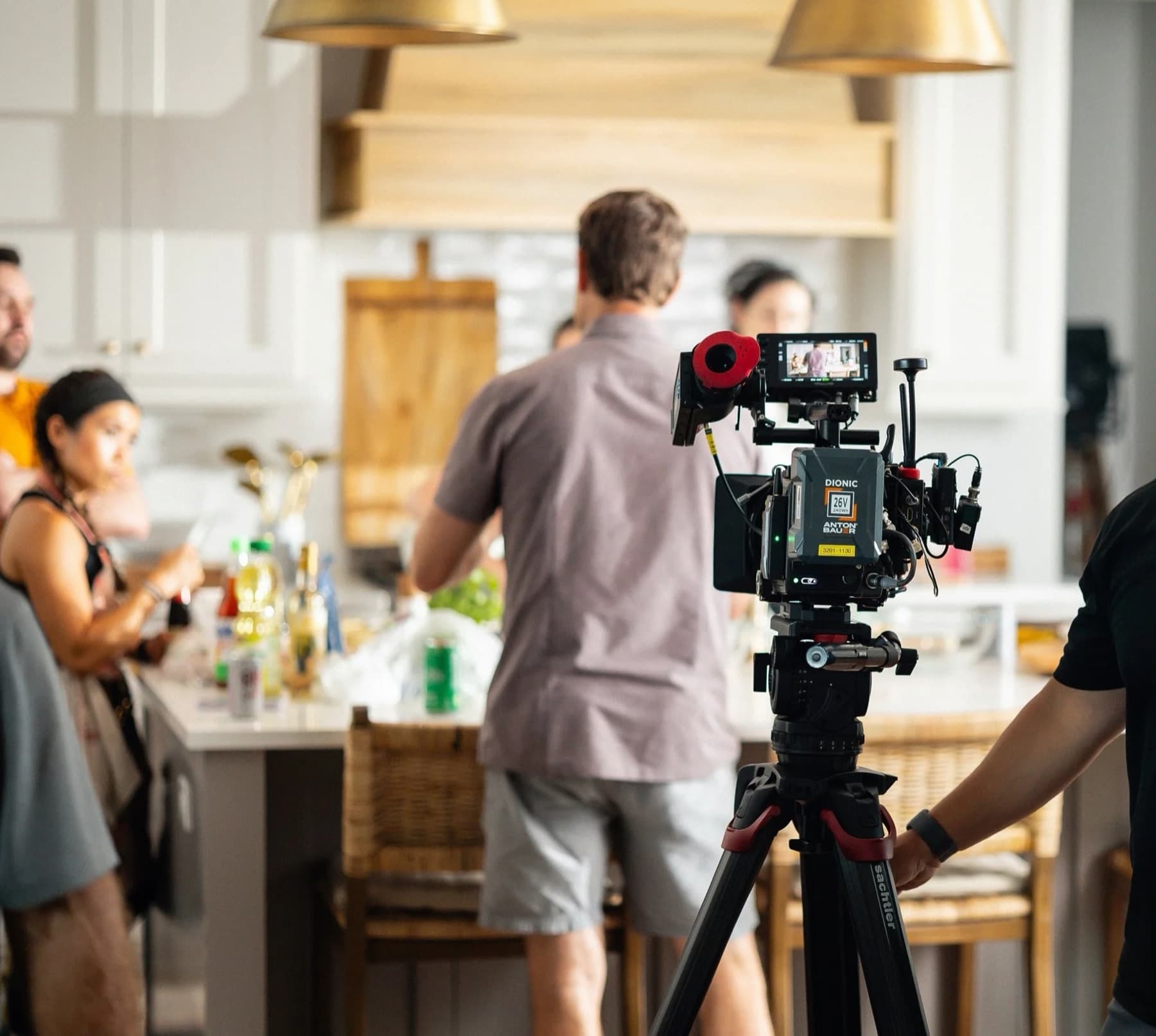 Behind the scenes on a commercial production set