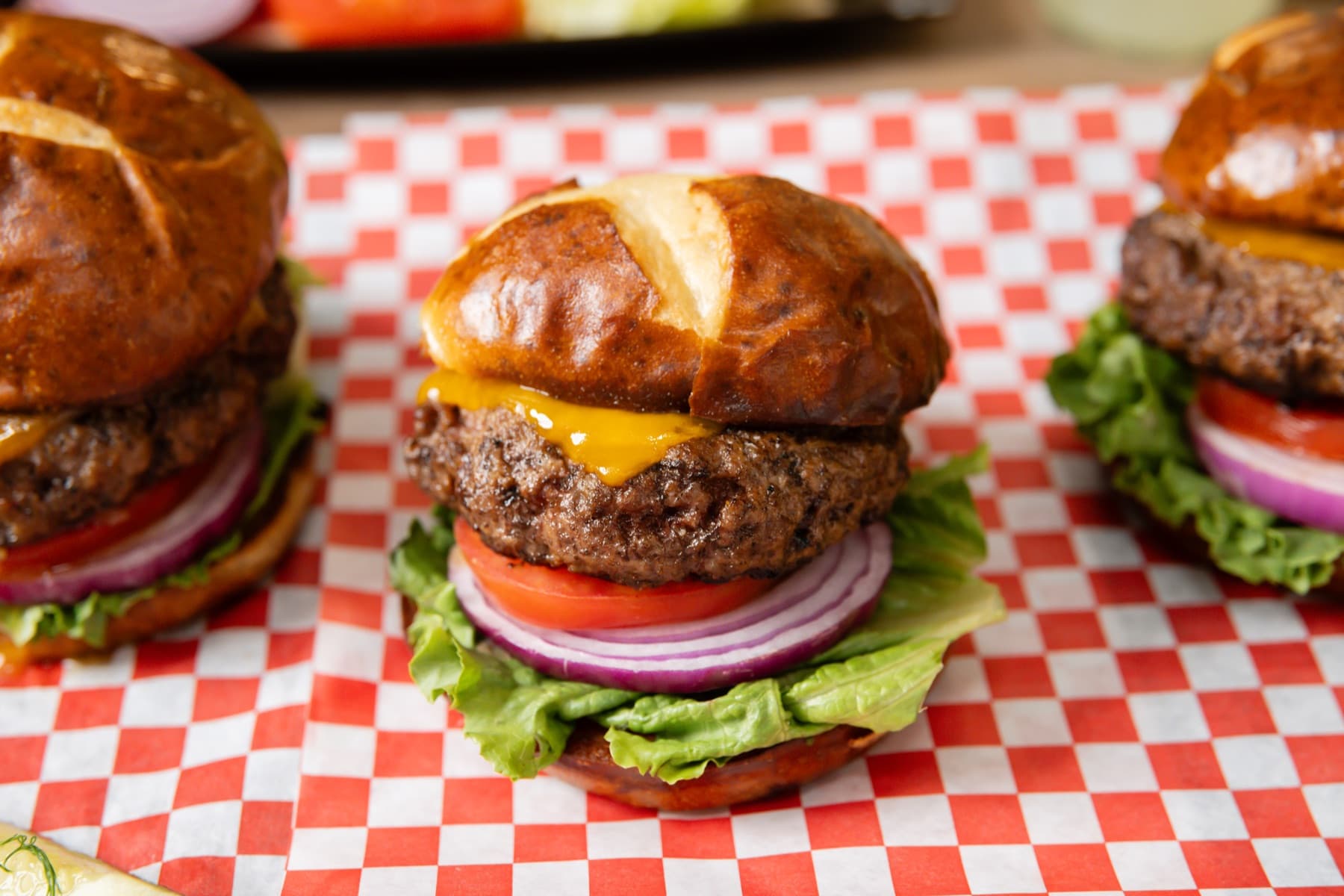 zesty barbecue burger close up