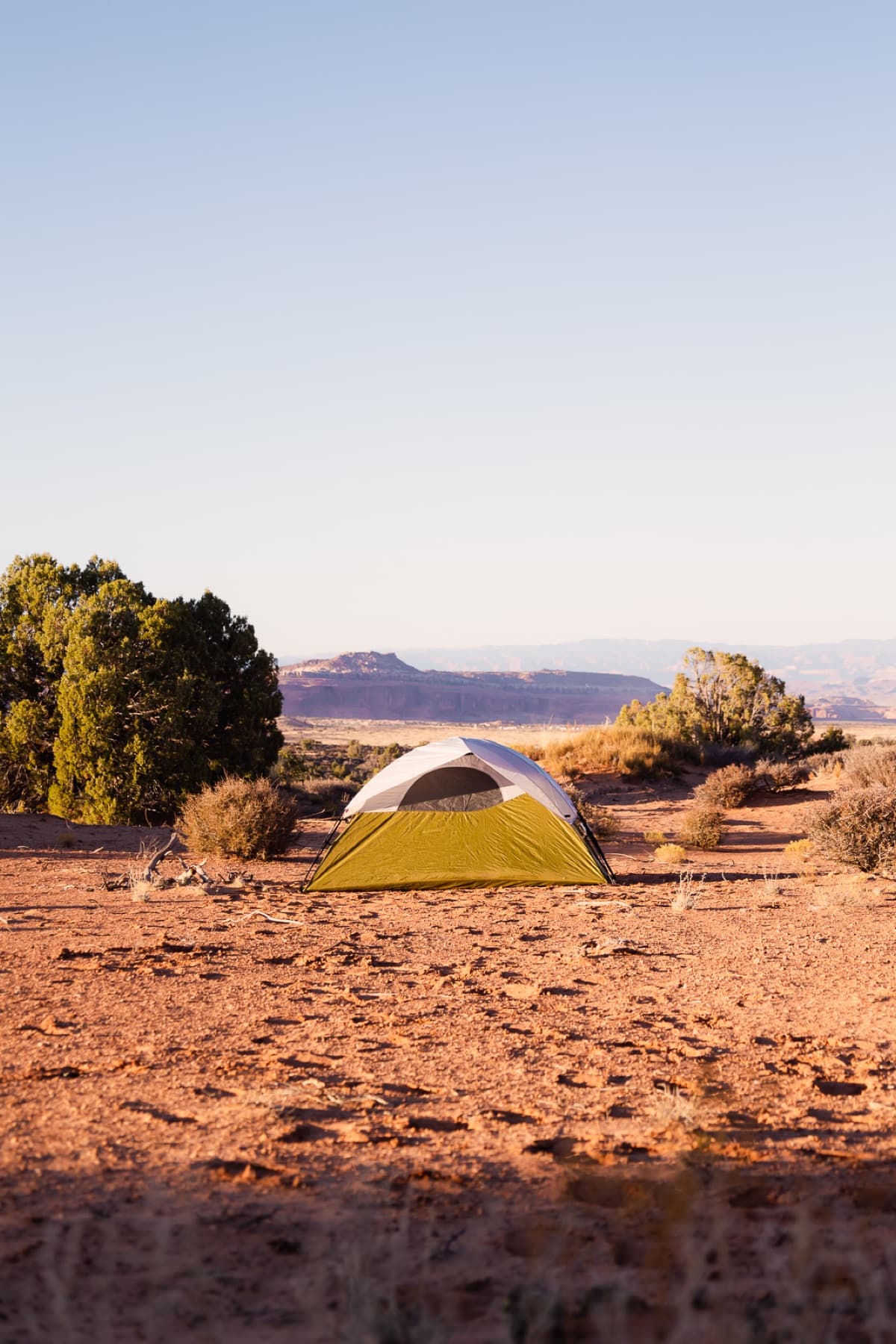 backcountry camping utah shot of a tent at sunset