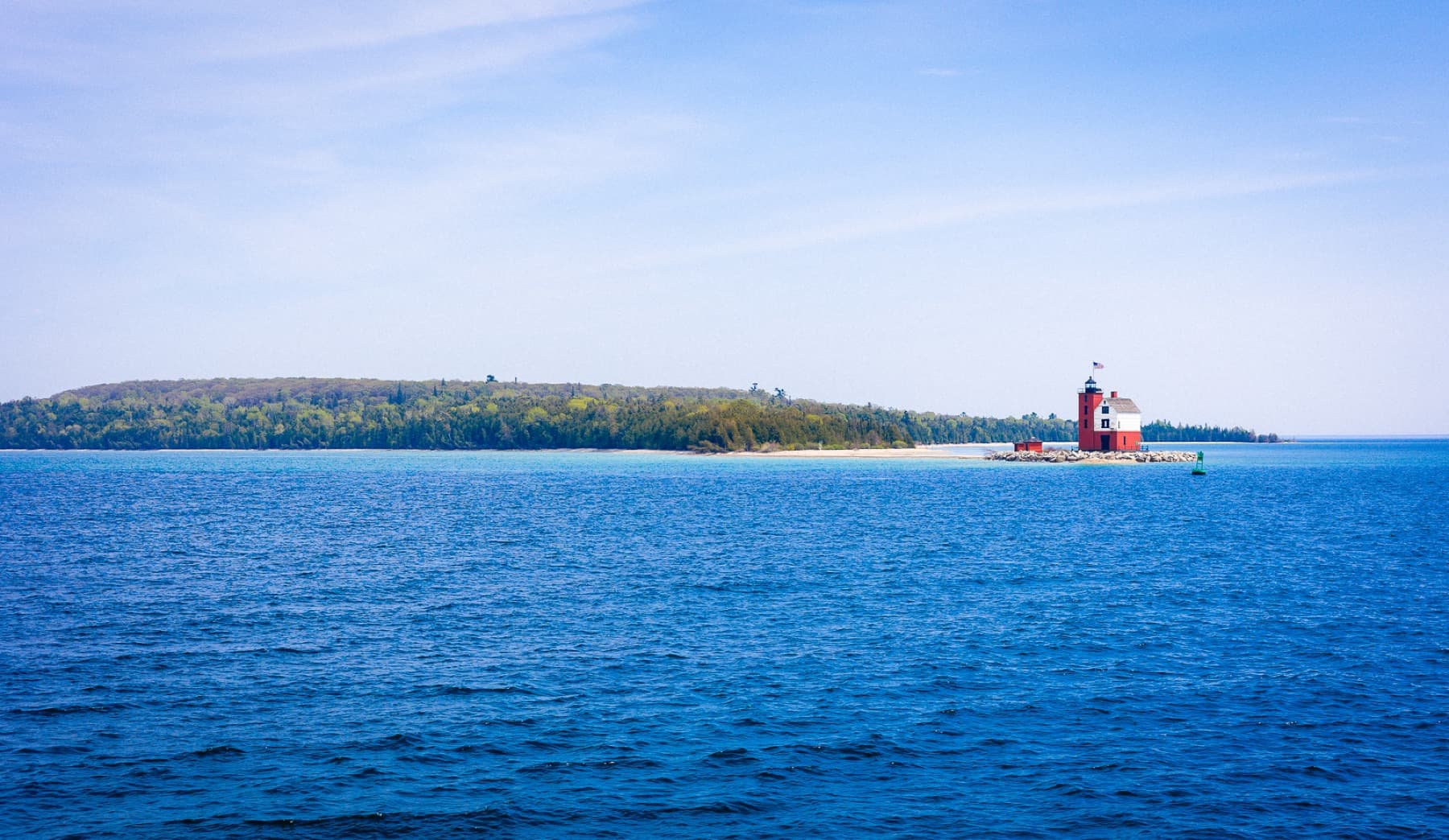 the lighthouse at mackinac island michigan